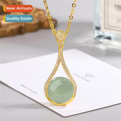 Folk whirlwind hanfu zircia natural green agate Dgling jade