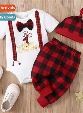 Girls Spring  Autumn 2022 new n Christmas deer printing shor