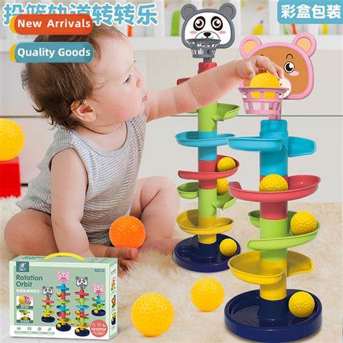 Play house shooting track spinning fun rolling ball assemble