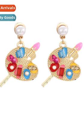Creative persaly zinc alloy diamd stud earrings retro exagge