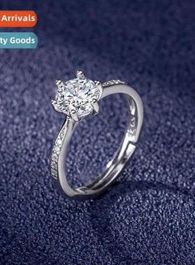 n plated 925 silver ring female six claw ring zircia ring we