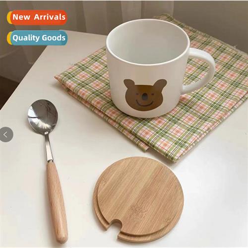 Korea ins style small cup cover wooden hle spo set