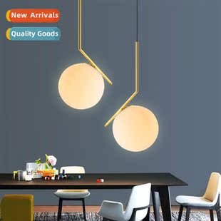 glass orb chelier Scinavian simple milky modern din creative
