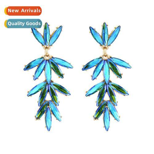 New dazzling color diamd persaly flower earrings fashi tempe