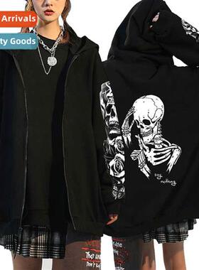 Dark wind hip-hop gothic Harajuku Y2Y kawaii zipper hoodie m