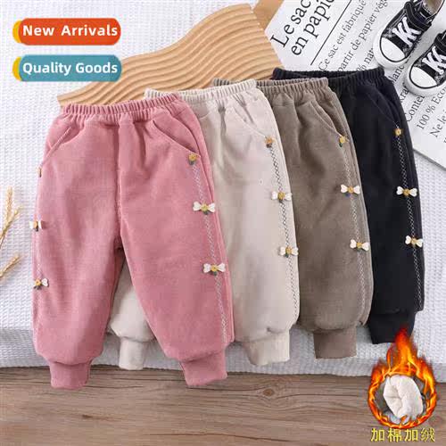 2023 fall  winter new girls padded pants female baby casual