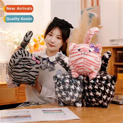 New printing doughnut cat doll plush toys children accompany