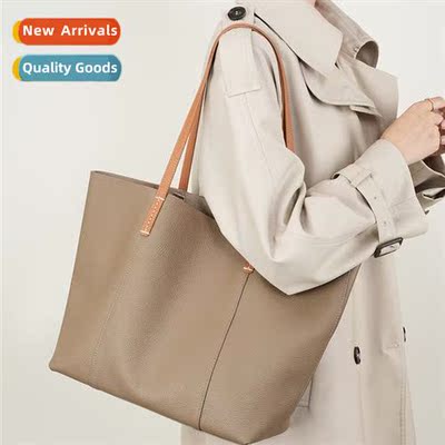 Head layer cowhide hmade tote bag female commuter bag large