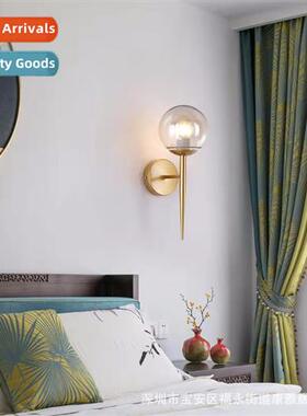 Scinavian light luxury gold glass small wall lamp modern sim