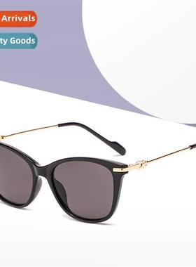 2258 new cat eye metal temples plastic frame sunglasses fash