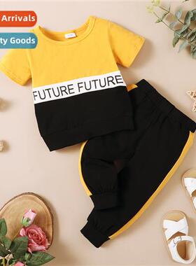 Girls spring  autumn  2022 new n letters printed short-sleev