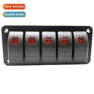 Automotive 5-position marine switch panel combination red li
