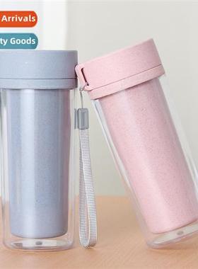 Wheat straw cup promotial gift cup double-layer insulati cup
