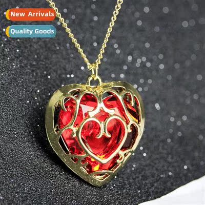 The Legend  Zelda necklace hollow love crystal necklaces in