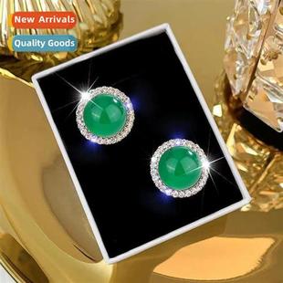 green agate whe 8MM carn yellow natural female Zirc earrings