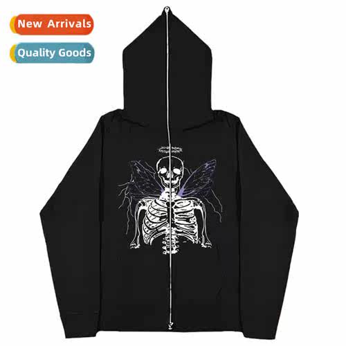2023 dark skull print sweatshirt men  women hoodie gothic co