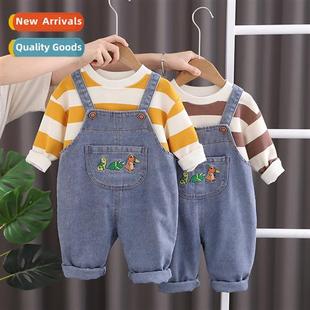 2023 two boys sweater fall striped Childrens baby