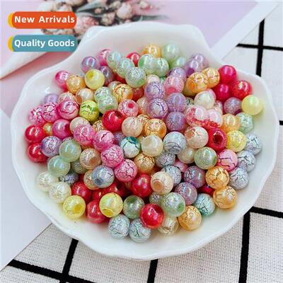 Hmade beads diy material package spray paint crackle round b