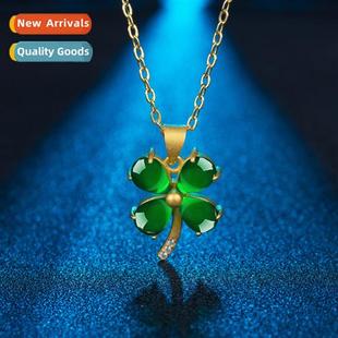 gold green clover ancient leaf method four Japan agate