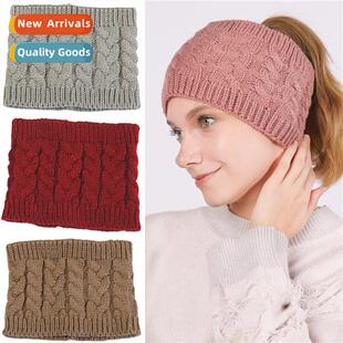 Autumn and winter womens new knted wash face headgear hollow