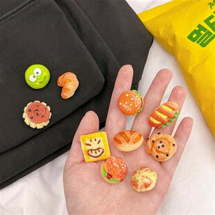 Korean style cute simulati hamburger brooch ins wind badge p