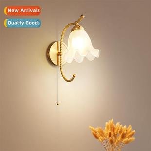 bedside lamp flower full simple copper room French bedroom