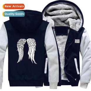 Eurocode Walking Dead Padded Thickened Wings Hooded Sweatshi