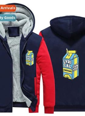 Winter Blue  Print Cardigan Zipper Hooded Winter Collarless