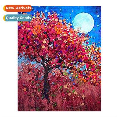 Hmade Full Embroidery Simple Thread Embroidery Fortune Tree