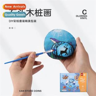 set round decorative stakes year diy coloring chips Ste wood