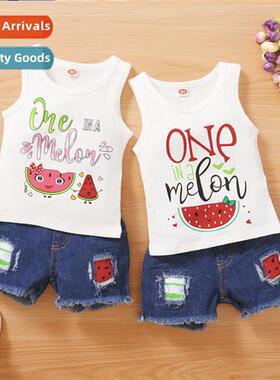 Girls spring  fall  2021 new n letters printed sleeveless to