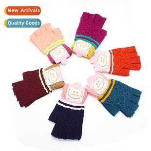 gloves fall open half warm finger Womens winter