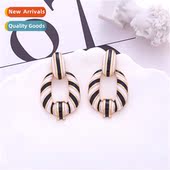 whe black zebra grain temperamen creative earrings senior