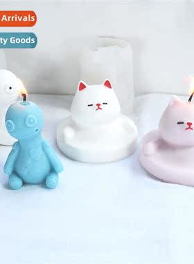 Candle Aroma Silice Mould Plaster Doll Cat Mould Plaster Orn