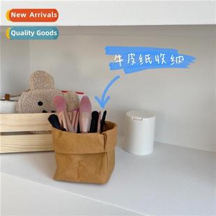 paper organizer makeup ins storage kraft brush bucket style