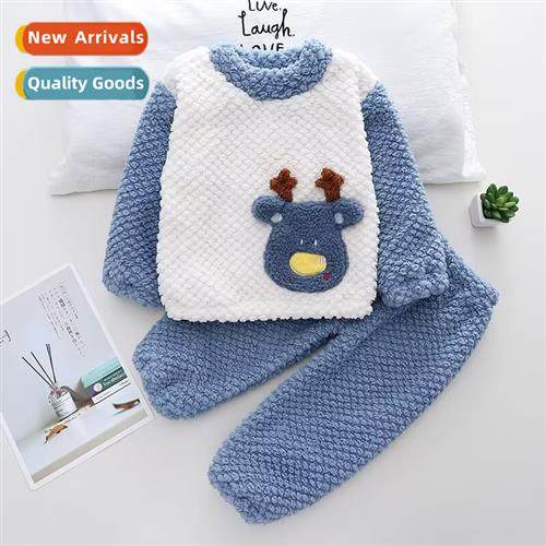 Boys pajamas set winter particles velvet children padded fem