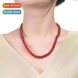 agate necklace carnelian Bao green retro Natural female