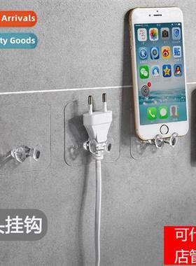 Transparent Power Plug Hooks Adhesive Storage Hooks Wire Plu