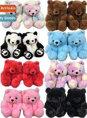 New teddy bear slippers full package teddy bear plush slippe
