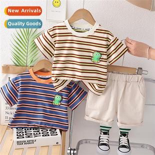 2023 striped baby style new sleeved short summer Boys