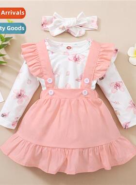 Girls spring  autumn  2021 new n flowers printed lg-sleeved