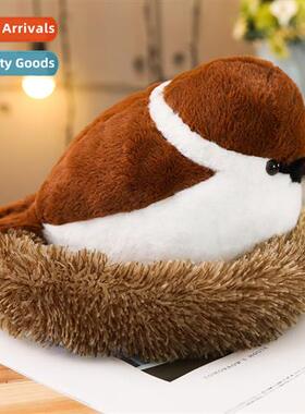 Simulati sparrow plush toy doll for kids gift bird night mar
