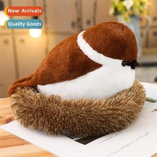 kids mar plush night bird gift for doll toy sparrow Simulati