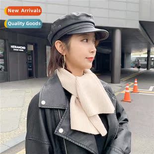 2019 Autumn and Winter New Knted Scarf Thickened Warm Solid