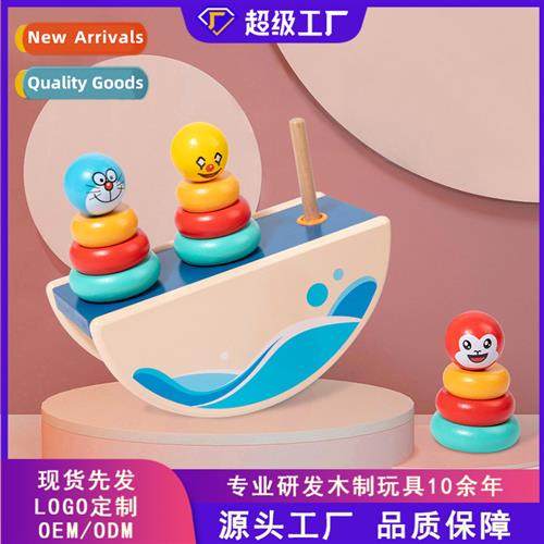 Wooden sets  columns childrens educatial Hannukah tower bala