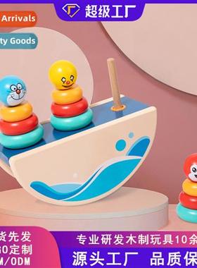 Wooden sets  columns childrens educatial Hannukah tower bala