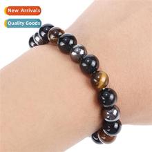 Mens strings tiger eye ste black gallste imati obsidian brac