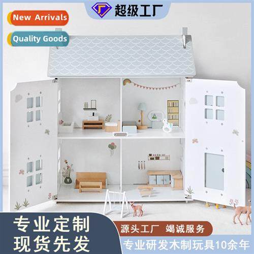 Childrens wooden double-decker villa simulati role-playing p