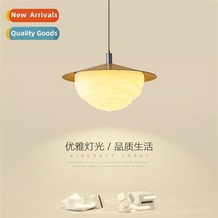 modern simple log Bedroom wind lamp cream Scinavian bedside