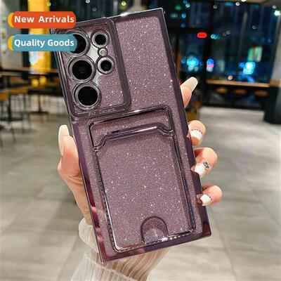 适用Samsung S24Ulta plating insert card case S22ultra gradie